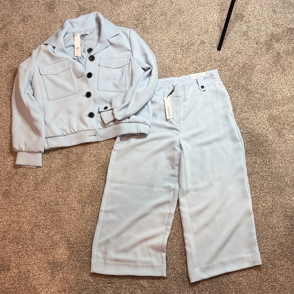 Chico's Sky Blue Button-Up Jacket